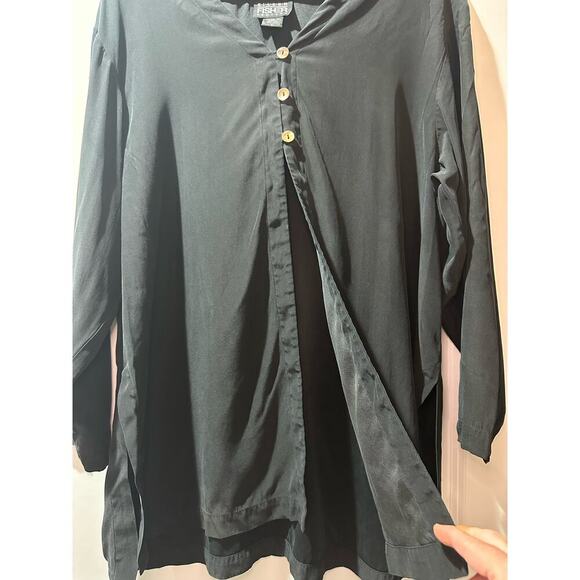 Eileen Fisher Sz2 Vintage 100% Silk Tunic‎ Flowy Oversized Minimalist Lagenlook - Picture 3 of 7